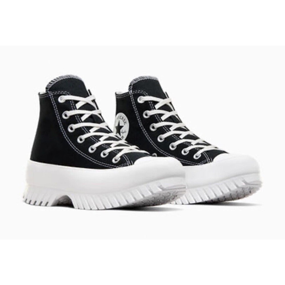 Converse CTAS Hi Lugged 2.0 Platform Shoes Black Canvas Mens 9.5 or Womens 11.5 - Picture 4 of 12